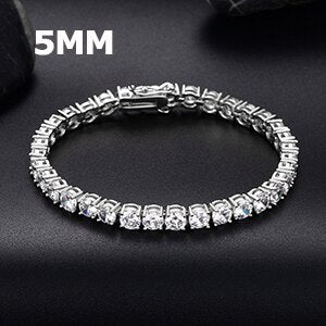 Flooded Ice Fashion Iced Blinged Out 3mm/4mm 3A Zircon Stone Tennis Bracelets