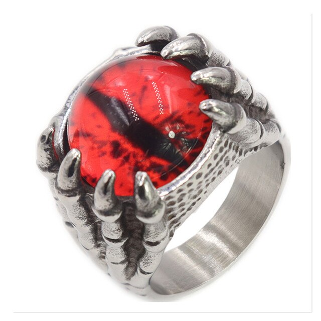 All New No Fade Solid Stainless Steel Devils Eye Street Wear Unique Bling Rings