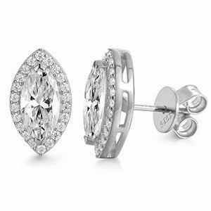 Genuine VVS Diamond Stone Solid Silver Ascher Cut Square Iced Blinged Out Earrings