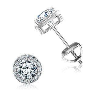 Genuine VVS Diamond Stone Solid Silver Ascher Cut Square Iced Blinged Out Earrings