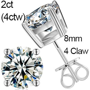 Genuine VVS Diamond Stone Solid Silver Ascher Cut Square Iced Blinged Out Earrings
