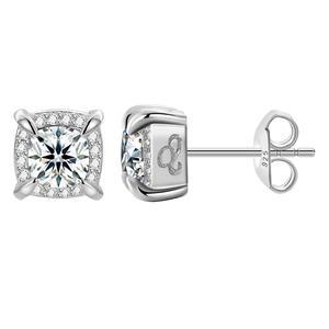 Flooded Ice Genuine VVS 0.8CT D Color Claw Style 925 Silver Bling Diamond Earrings