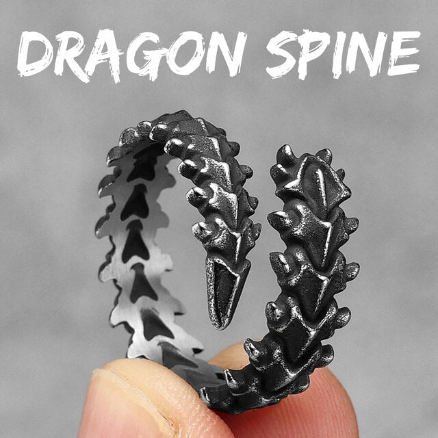 No Fade Stainless Steel Dragon Scales Mens Street Wear Casual Rings