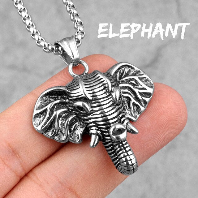 316L No Fade Stainless Steel Solid Back Elephant Symbol Of Peace Pendant