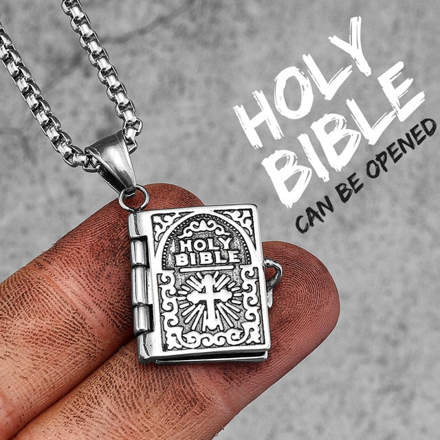 The Lords Prayer | Solid 316L Stainless Steel Opening Bible  Hip Hop Street Wear Pendant