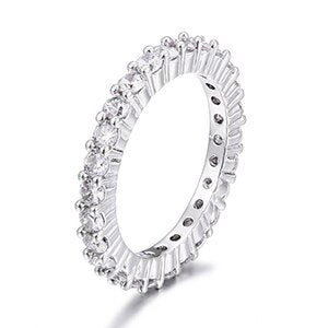 2.5mm Solitaire Tennis Chain Flooded Ice Prong Set I Row Hip Hop Street Wear Rings