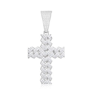 Genuine VVS Diamond Solid 925 Silver Cuban Cut Hip Hop Spiritual Cross Pendant
