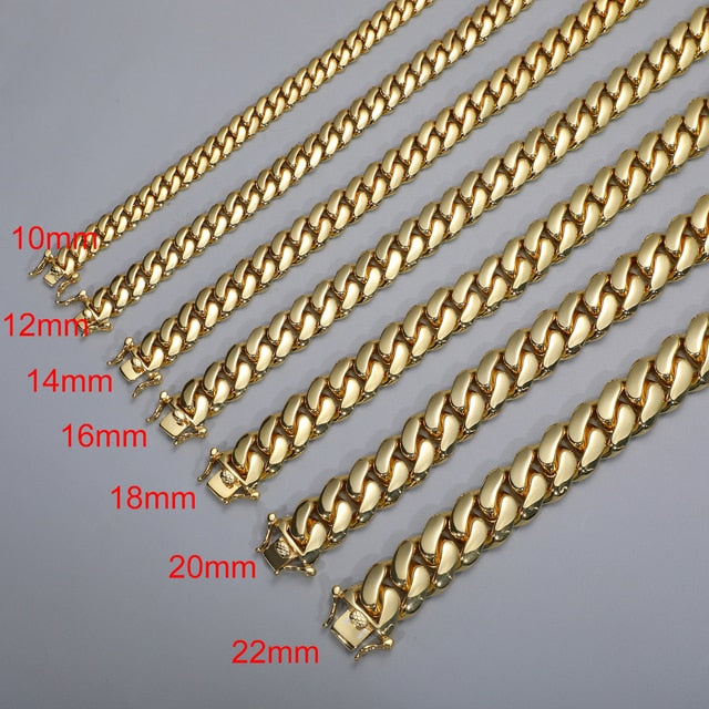 18k Gold 925 Silver 20mm Heavy Luxury Solid Miami Cuban Link Chain Necklace
