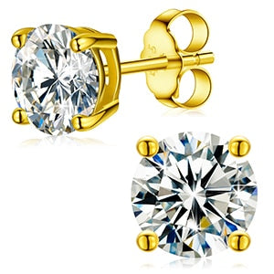 Solid No Fade 925 Sterling Silver 2ct Real VVS Solitaire Iced Blinged Out Earrings