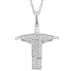 Solid 925 Silver Genuine VVS Diamond Moissanite Stone Christ The Redeemer Spiritual Pendant