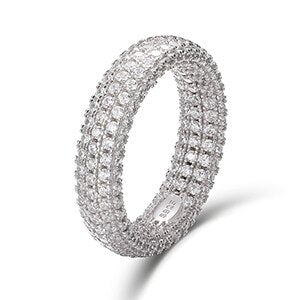 Mens Solid 925 Sterling Silver Solstice Iced Blinged Out Super Star Rings