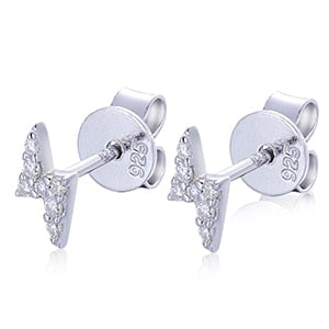 Solid 925 Sterling Silver Genuine Moissanite Diamond Lightning Bold Hip Hop Earrings