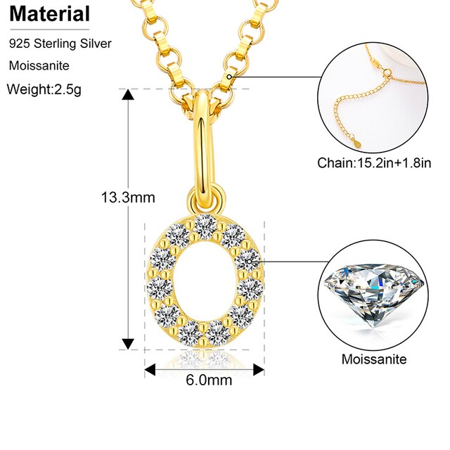 Ladies D Color VVS Genuine Diamond Solid Sterling Silver Micro Bling Initial Letter Necklace