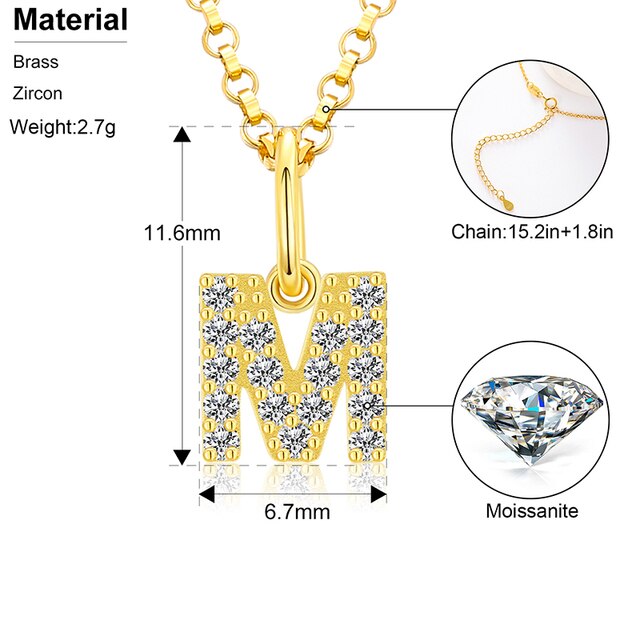 Ladies D Color VVS Genuine Diamond Solid Sterling Silver Micro Bling Initial Letter Necklace