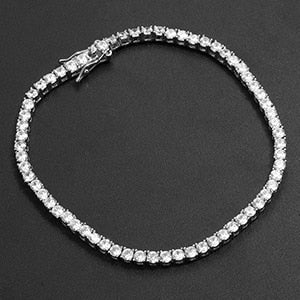 18k 925 Silver Rose Gold 3mm/6mm 3AAA Stone Iced Street Wear Tennis Bracelets