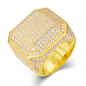 Dancing Diamonds | Solid 925 Sterling Silver Moissanite Octagon Iced Blinged Out Rings