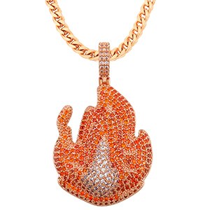 We On Fire Hot Boy Iced Blinged Out 18k 925 Silver Rose Gold Hip Hop Pendant