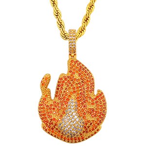 We On Fire Hot Boy Iced Blinged Out 18k 925 Silver Rose Gold Hip Hop Pendant