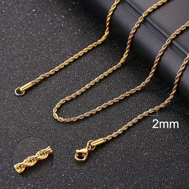 Mens Stainless Steel No Fade Curb Cuban Link Classic Hip Hop Chain Necklaces
