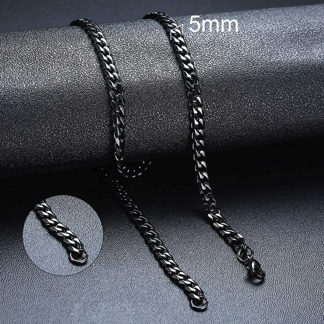Mens Stainless Steel No Fade Curb Cuban Link Classic Hip Hop Chain Necklaces