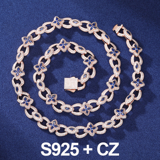 Moissanite Diamond Luxury Iced Star Child 925 Sterling Silver Hip Hop Chain Necklace Bracelets