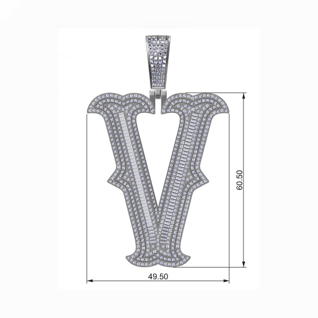 Brilliance Initial | Iced 925 Sterling Silver Moissanite Diamond Letter Hip Hop Pendant