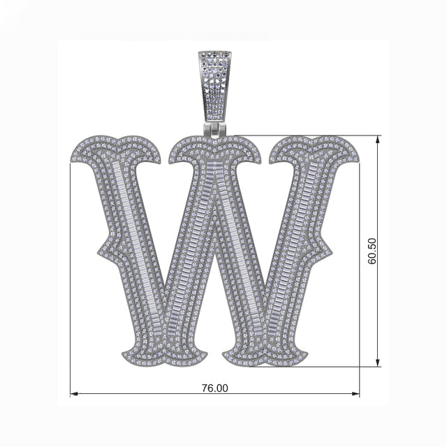 Brilliance Initial | Iced 925 Sterling Silver Moissanite Diamond Letter Hip Hop Pendant