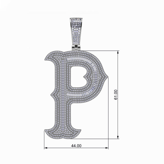 Brilliance Initial | Iced 925 Sterling Silver Moissanite Diamond Letter Hip Hop Pendant