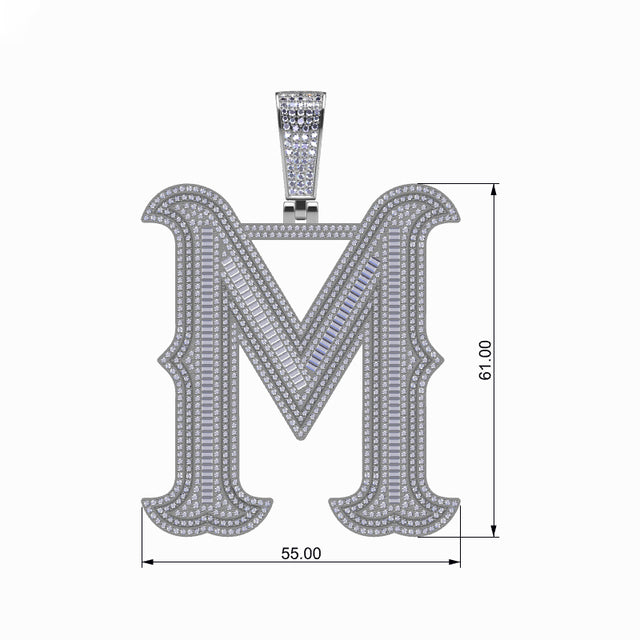 Brilliance Initial | Iced 925 Sterling Silver Moissanite Diamond Letter Hip Hop Pendant