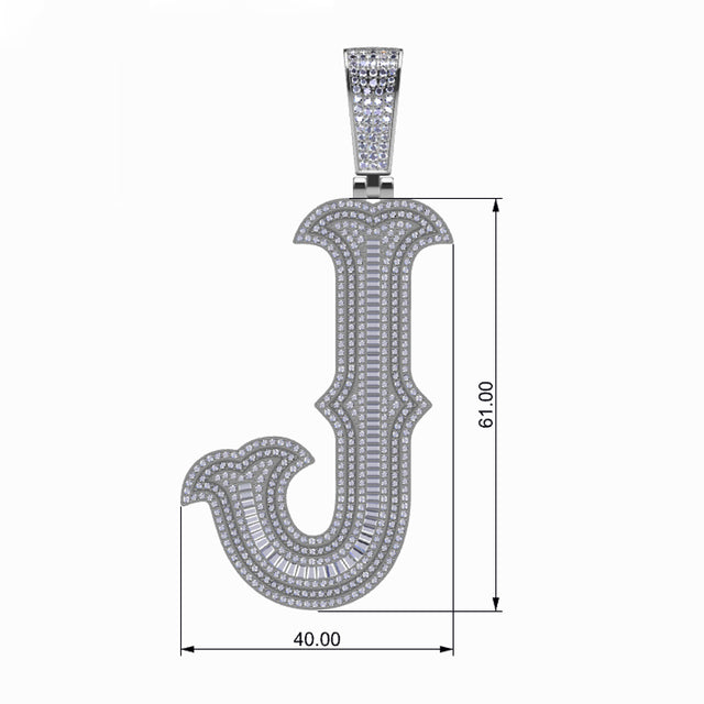 Brilliance Initial | Iced 925 Sterling Silver Moissanite Diamond Letter Hip Hop Pendant