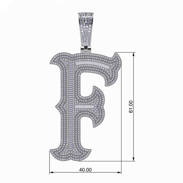 Brilliance Initial | Iced 925 Sterling Silver Moissanite Diamond Letter Hip Hop Pendant