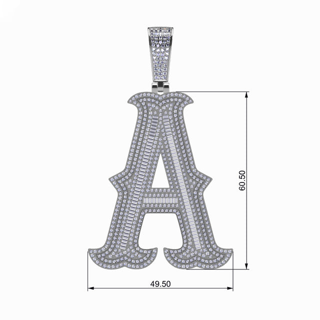 Brilliance Initial | Iced 925 Sterling Silver Moissanite Diamond Letter Hip Hop Pendant
