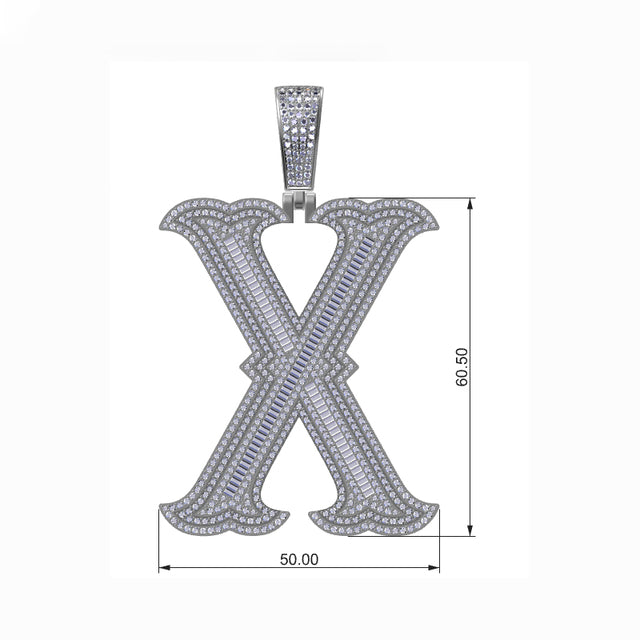 Brilliance Initial | Iced 925 Sterling Silver Moissanite Diamond Letter Hip Hop Pendant