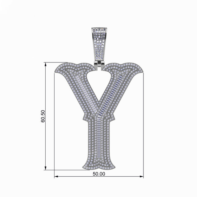 Brilliance Initial | Iced 925 Sterling Silver Moissanite Diamond Letter Hip Hop Pendant