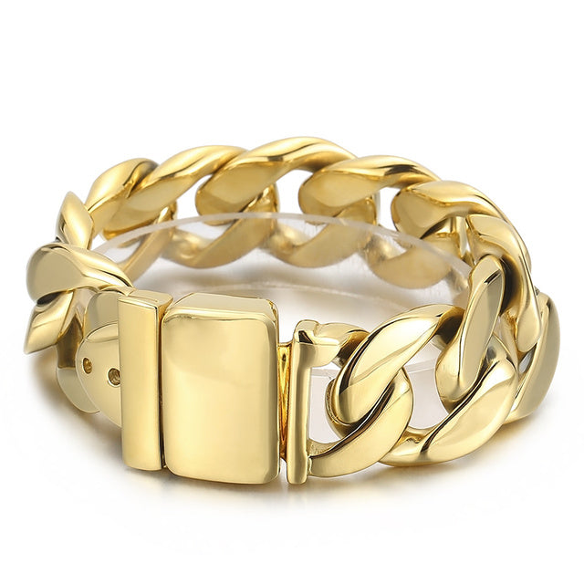 SteelLink | Heavy Thick Wide Cuban Link No Fade Stainless Steel Street Rock Bracelets