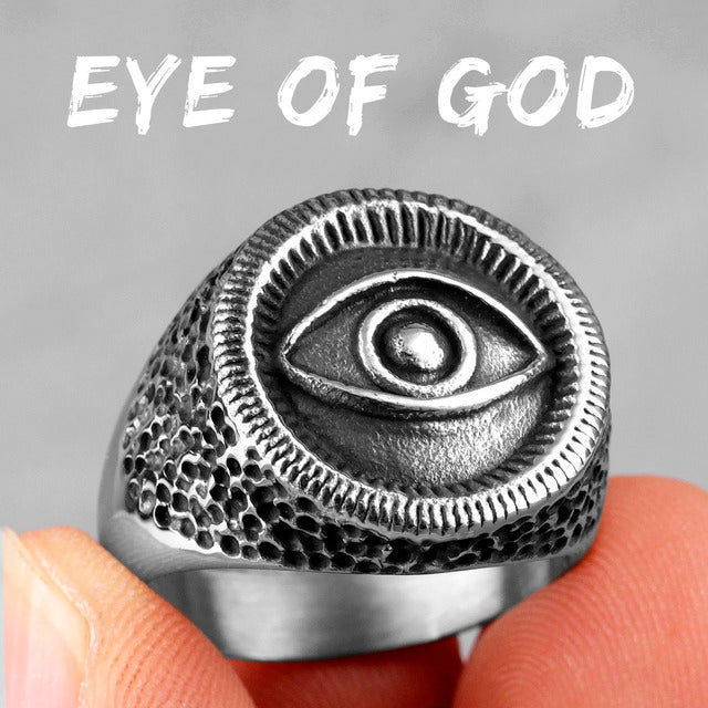 Eye Of God | 316L Street Wear Solid Stainless Steel Masonic Retro Design Rings