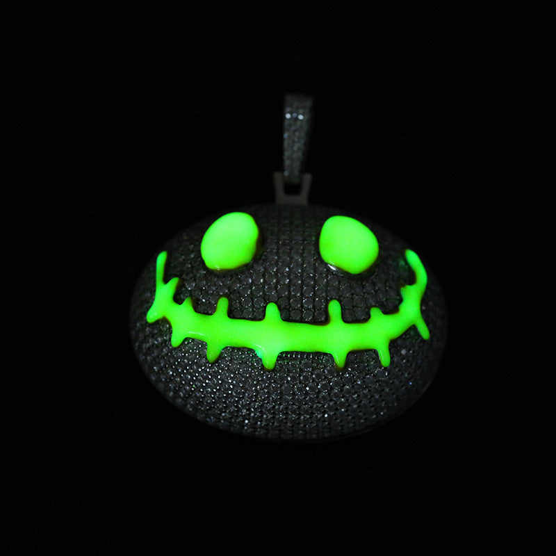 Moissanite Diamond Glow in The Dark Nightmare Before Christmas Inspired Hip Hop Pendant
