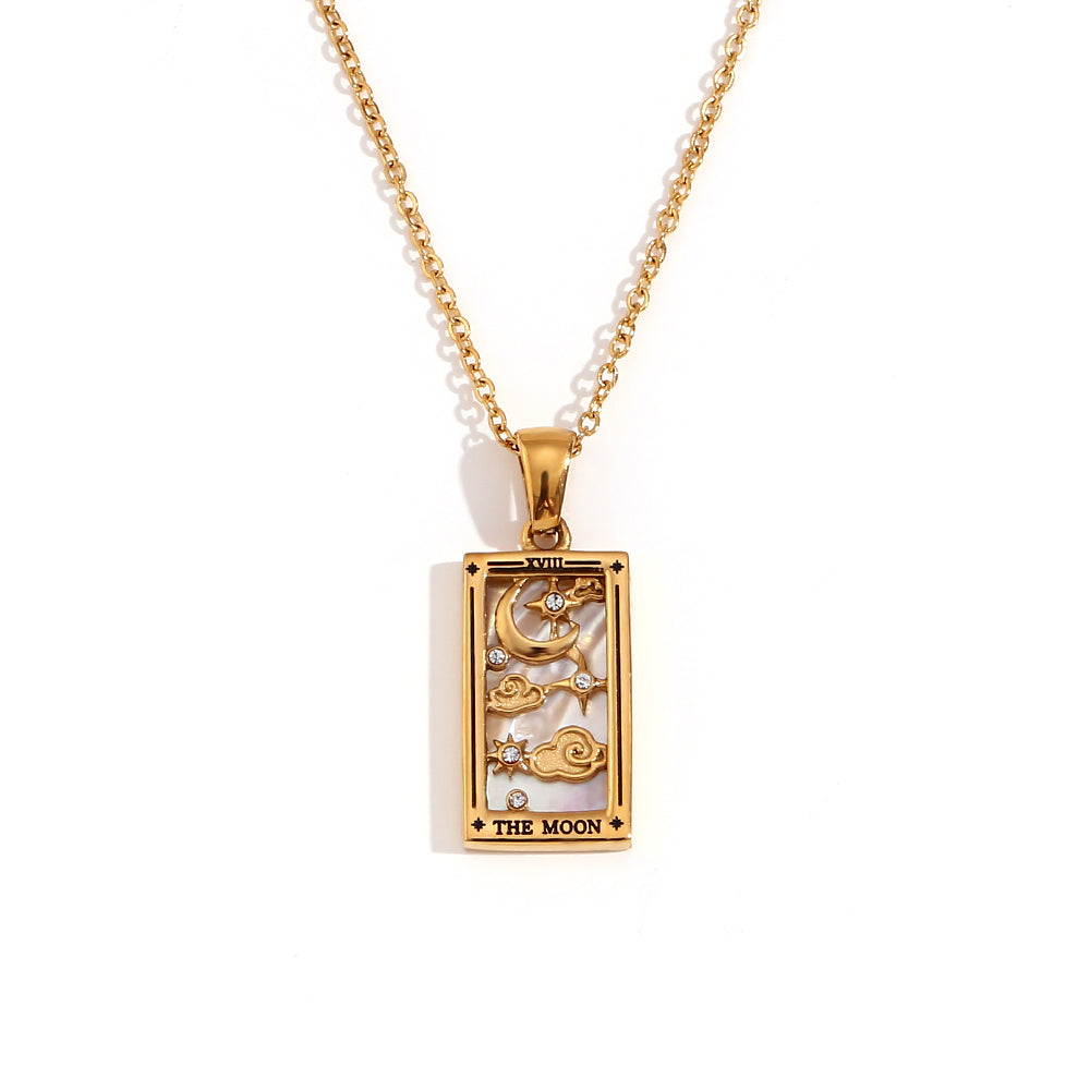 Tarot Queen | Magic Moon 18k Gold over no Fade Stainless Steel Love Forever Necklace