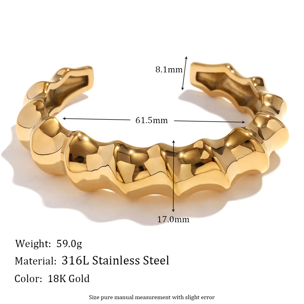 Bangle Exaggerated | Multi Layered 18k Gold over Stainless Steel Bangle Bracelets
