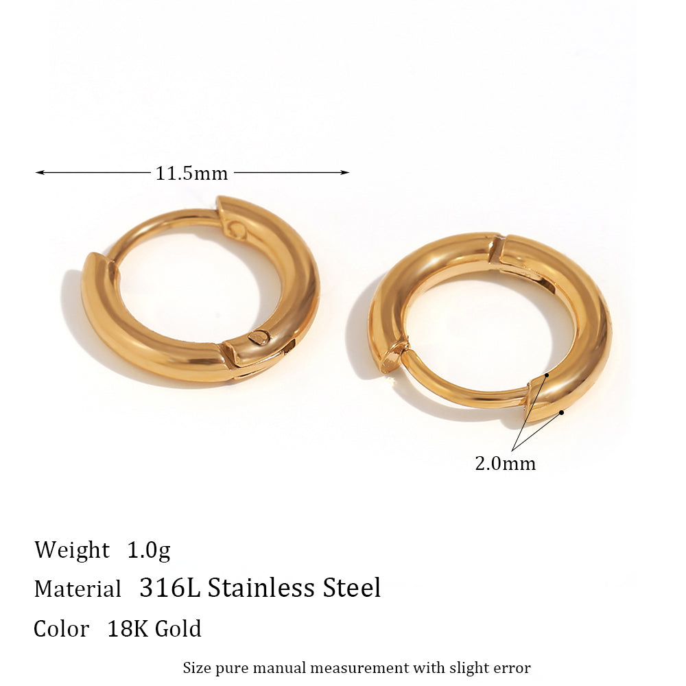 Crystal Paved | Gold Gemstone Huggie Hoop No Fade Waterproof Stainless Steel Hoop Earrings