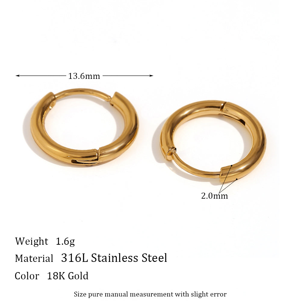 Crystal Paved | Gold Gemstone Huggie Hoop No Fade Waterproof Stainless Steel Hoop Earrings