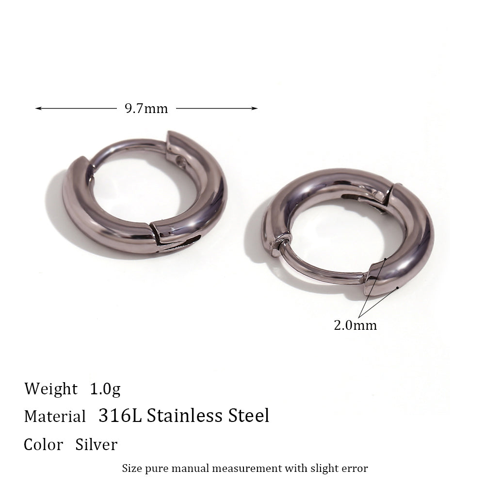 Crystal Paved | Gold Gemstone Huggie Hoop No Fade Waterproof Stainless Steel Hoop Earrings