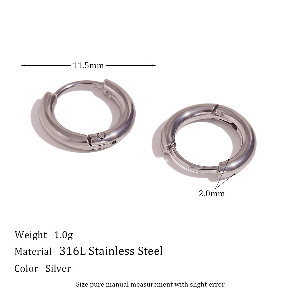 Crystal Paved | Gold Gemstone Huggie Hoop No Fade Waterproof Stainless Steel Hoop Earrings