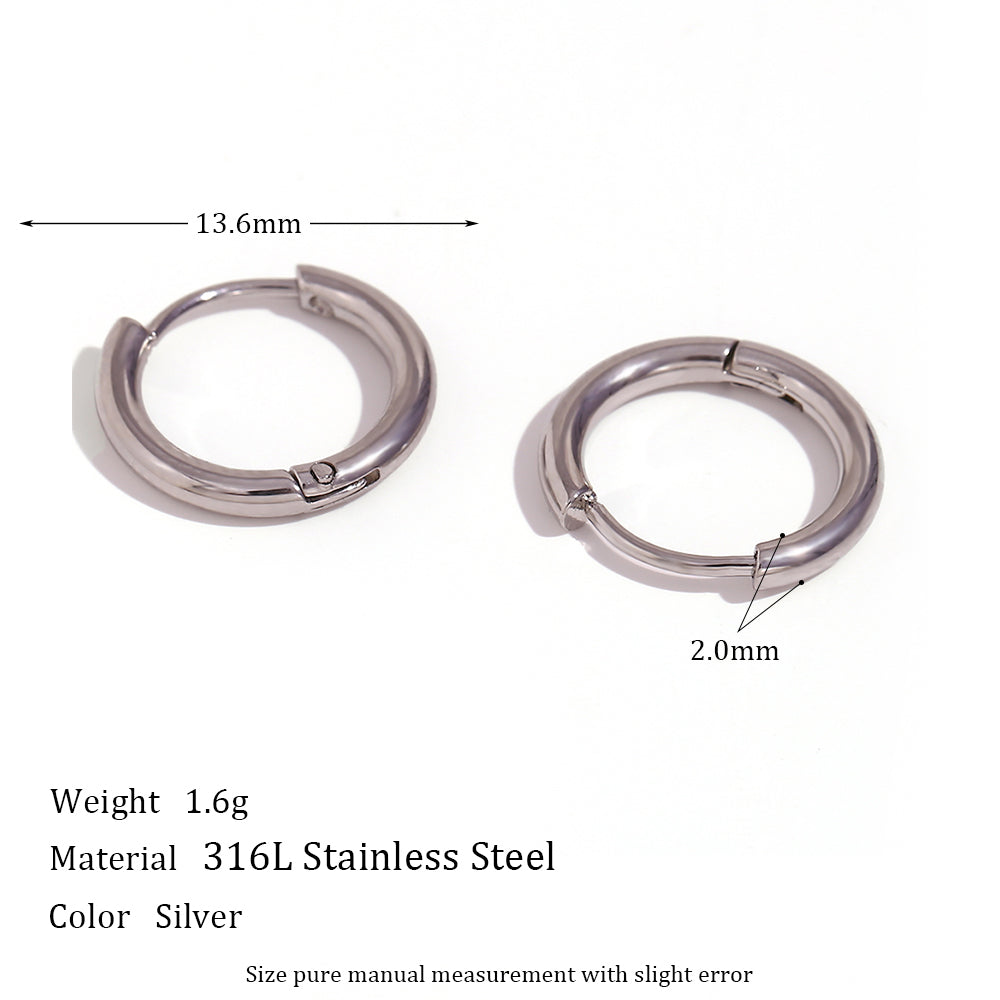 Crystal Paved | Gold Gemstone Huggie Hoop No Fade Waterproof Stainless Steel Hoop Earrings
