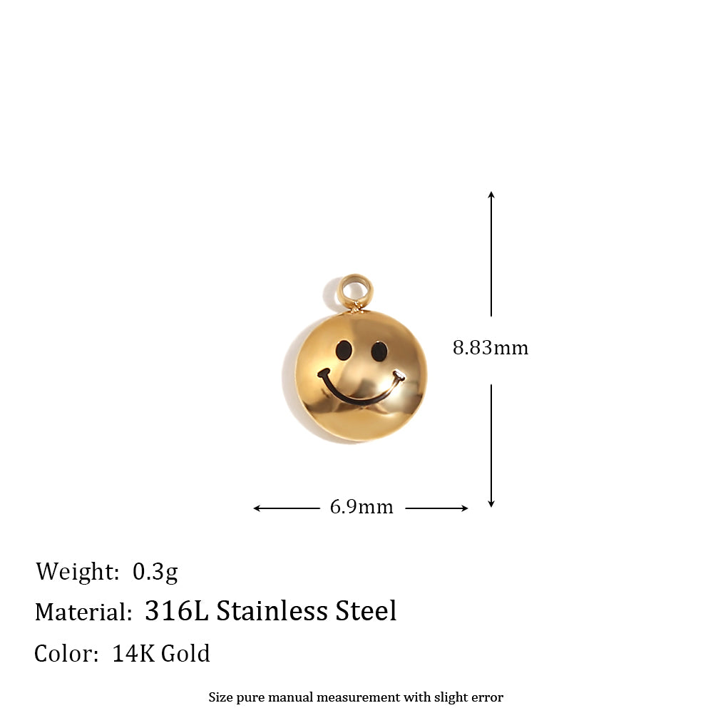Women's Natural Stone DIY Necklace Waterproof 14k Gold Plated Stainless Steel Small Charms Pendants