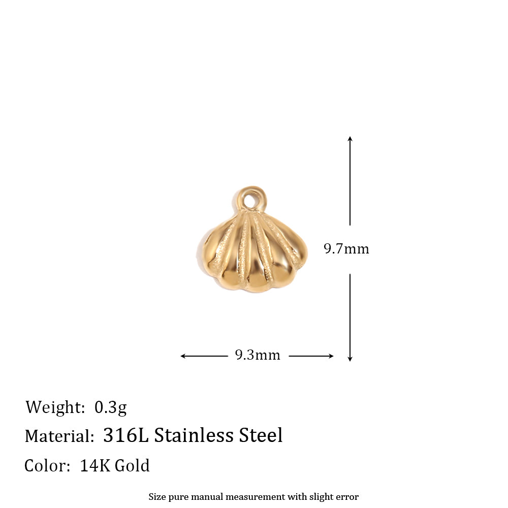 Women's Natural Stone DIY Necklace Waterproof 14k Gold Plated Stainless Steel Small Charms Pendants