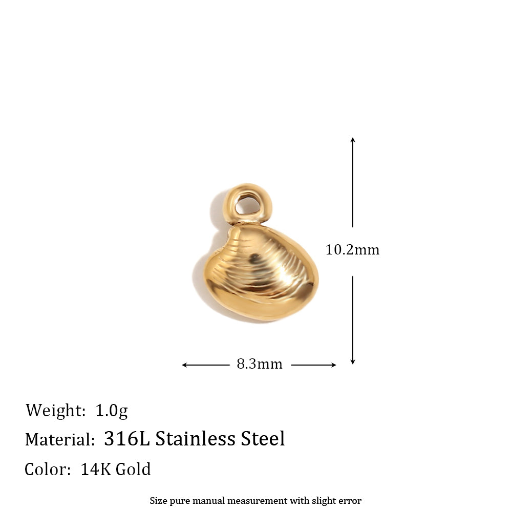 Women's Natural Stone DIY Necklace Waterproof 14k Gold Plated Stainless Steel Small Charms Pendants
