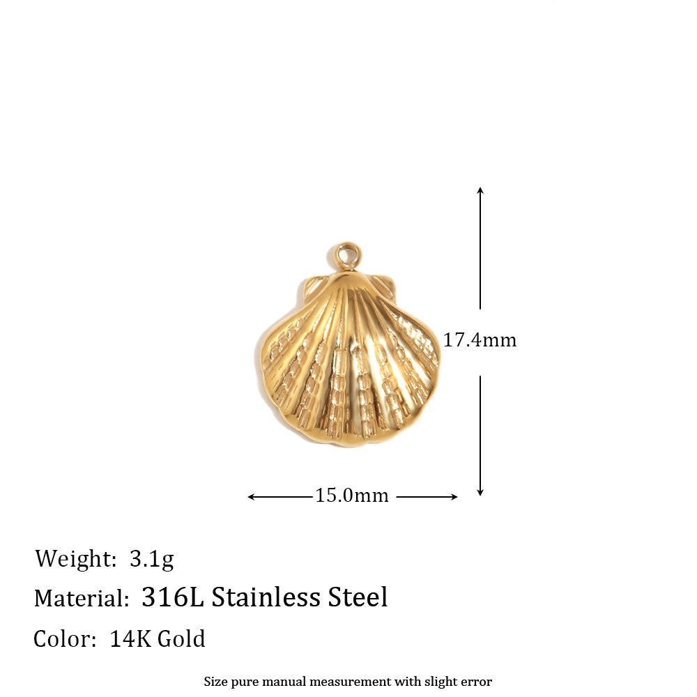 Women's Natural Stone DIY Necklace Waterproof 14k Gold Plated Stainless Steel Small Charms Pendants