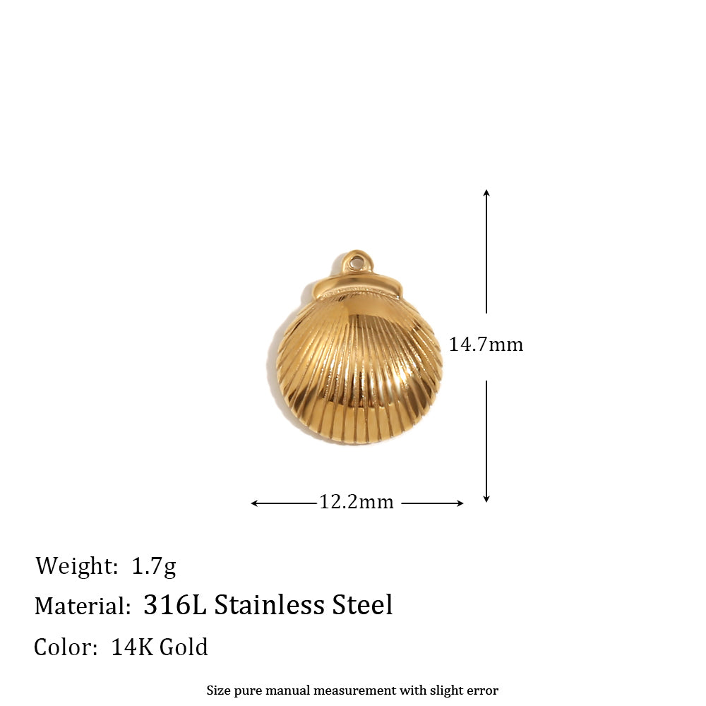 Women's Natural Stone DIY Necklace Waterproof 14k Gold Plated Stainless Steel Small Charms Pendants