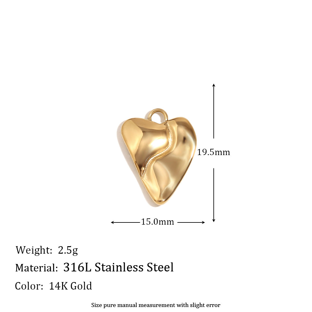 Women's Natural Stone DIY Necklace Waterproof 14k Gold Plated Stainless Steel Small Charms Pendants